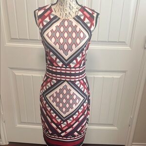 Geometric Patterned Sleeveless Dress